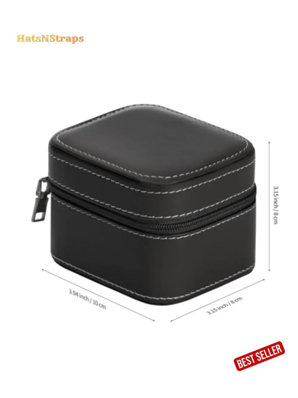 Portable Watch Travel Case with Removable Pillow, Zipper Closure